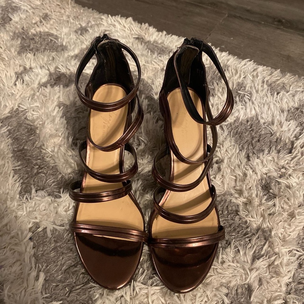 Bronze Strappy Heels